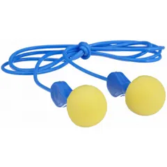 These pod-shaped earplugs provide 26 dB NRR hearing protection and are metal-detectable for safety compliance in environments where lost plugs pose a contamination risk. The corded, reusable design with push-in fit allows easy insertion and removal. Suitable for industrial settings such as manufacturing, metalworking, and food processing.