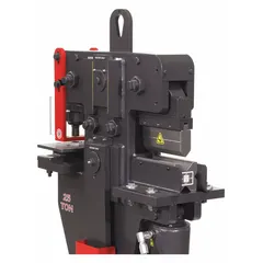 Add-on press brake station for use with EDWARDS ironworker models ELT110, ELT65110, IW100, IW100DX, IW120, IW25, IW40, IW50, IW55, IW60, IW65, and IW75. Punch-type station rated at 100 tons. Converts an ironworker into a bending machine for forming and bending operations on steel plates and structural shapes.