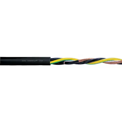 CHAINFLEX Motor Cable: 6 AWG, 4 Conductors, Order by the Foot, TPR Jacket - Continuous Flexing Power Cables