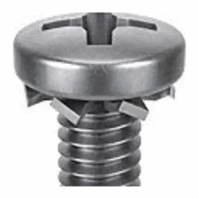 SEMS Screw: External Tooth, M4x0.70 Thread Size, 8 mm Lg, Stainless Steel, Passivated - Machine Screws with External Tooth Lock Washers
