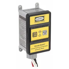 This hardwired GFCI provides ground-fault protection for single-phase equipment in wet or corrosive locations. Rated 120/240V AC and 30 A, it features automatic reset and an audible alert. The NEMA 4X enclosure is suitable for outdoor or industrial environments.