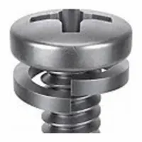 SEMS Screw: Split Lock, #6-32 Thread Size, 3/8 in Lg, Stainless Steel, Passivated, Pan, 25 PK (MPN 1-PPL-6C-37)