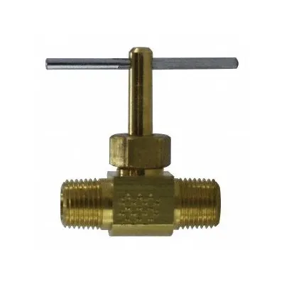 WEATHERHEAD Needle Valve: Inline Valve Body, Brass, 1/8 in Pipe Size - Brass Straight-Body Needle Valves