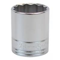 SK PROFESSIONAL TOOLS Socket: Metric, 1/2 in Drive Size, 28 mm Socket Size, 12-Point, Std, Chrome (MPN 40328)