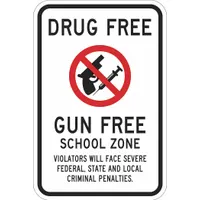 Reflective Drug Free Drug Free Sign: Aluminum, Mounting Holes Sign Mounting, Engineer Grade (MPN T1-1118-EG_12x18)