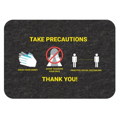 PIG Floor Sign Mat: 2 ft x 17 in, 2 ft Overall Wd, 17 in Overall Lg, Drying - Safety