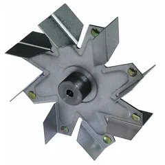 This wheel kit is a replacement fan wheel assembly for HVACR ventilation systems. It is designed to restore airflow in exhaust or supply fans, ensuring proper ventilation in commercial or industrial environments.