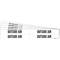 Pipe Marker: Outside Air, White, Black, Fits 3/4 to 2 3/8 in Pipe O.D., 4 Pipe Markers, 5 PK (MPN 7207-4-PK)