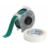Continuous Label Stock: 1 1/8 in x 100 ft, Polyester With Rubber Adhesive, Green (Gloss) (MPN 142172)