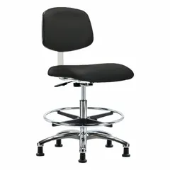 Vinyl Cleanroom Task Chair, Armless, Height Range 21 1/2 in to 29 in, Seat Width 18 1/2 in, Seat Depth 17 in, Aluminum Base, ISO 4