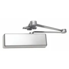 This LCN 4110 Series door closer is a Grade 1 heavy-duty parallel arm-mount unit for interior or exterior use. It features a non-hold open design with adjustable spring size 6, suitable for controlling door closing speed and force in high-traffic commercial or industrial applications. The aluminum construction measures 12 1/4 in length by 2 1/4 in width and is ADA compliant.