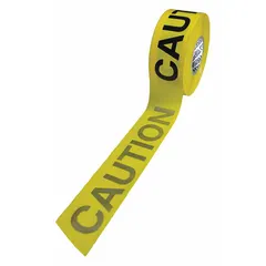 General Caution Messaging Barrier Tape, 3 in x 1000 ft, Yellow Polyethylene
