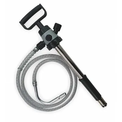 OILSAFE Hand Pump: Piston Action, Pump with Hose, Nozzle & Spout, ABS/Stainless Steel Housing - Down-Stroke Drum Pumps