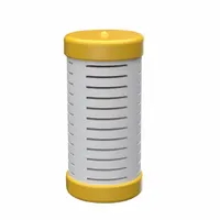 This plastic cleansing cartridge in white/yellow is designed for use with portable eyewash stations. It provides protection against bacteria to help maintain hygienic conditions in emergency eyewash equipment