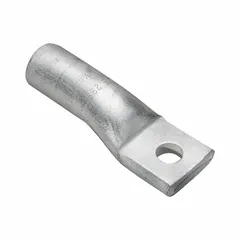 Aluminum compression lug for terminating 6 AWG stranded wire to a 1/4 in stud. Suitable for electrical panel connections, grounding, and power distribution applications requiring a low-resistance joint.