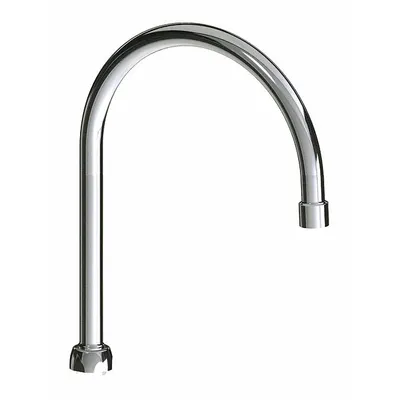 CHICAGO FAUCETS Spout: Spout, Gooseneck, Swivel Spout, Brass, Polished Chrome - Gooseneck Faucet Spouts