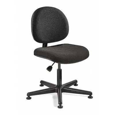 BEVCO Office Chair: Lexington Value-Line, Black, Fabric Material, 15 in Back Ht - Armless Office Chairs