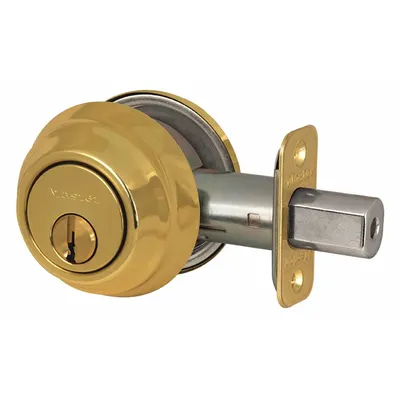 MASTER LOCK Deadbolt Lock: Cylindrical, 1 3/8 in Door Thick - Max - Standard Cylindrical Deadbolts
