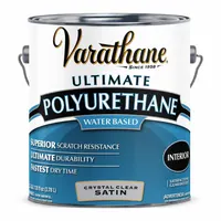 VARATHANE Finish: Finish, Interior, Water, 1 gal Container Size, Wood, Satin, Crystal Clear, Clear (MPN 200231)
