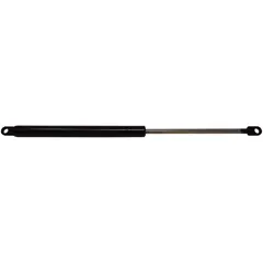 This gas spring provides controlled motion and lifting assistance for industrial equipment such as machine guards, access panels, and conveyor covers. With an extended length of 12 1/64 in and a force rating of 22.5 lbf, it includes hinge eye end fittings for mounting compatibility. Suitable for applications requiring smooth, damped extension in confined spaces.