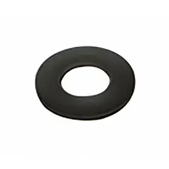 This OILITE thrust washer is made from PEEK, offering low friction and temperature resistance from -40°F to 500°F. It has a 1/2 in bore, 1 in OD, and 0.062 in thickness. The washer is black and sold in a 10-pack. It is Reach Certified and uses inch measurements. Typical applications include handling axial loads in rotating assemblies such as pumps, gearboxes, and conveyors.