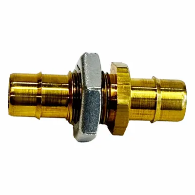 MEM-CO Mini Barb Fitting: 3/16 in ID x 3/16 in ID Size, Tube x Tube, Brass - Standard Brass Barbed Tube Fittings