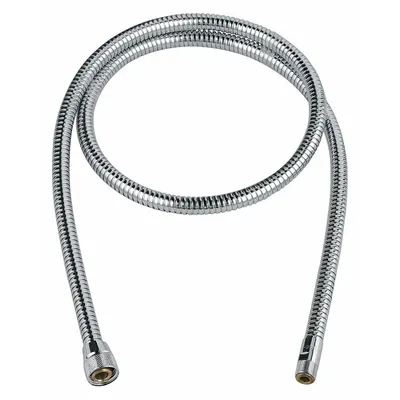 GROHE Faucet Hose: Metal, Chrome, 56 11/16 in Overall Lg - Faucet Sprayer Hoses