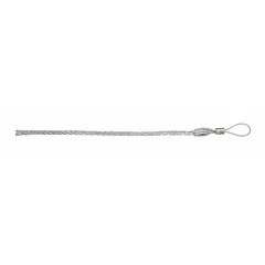 Galvanized steel pulling mesh grip with flexible eye style for cable diameters from 0.63 in to 0.74 in. Breaking strength of 2,800 lb. Used for pulling cables through conduit or cable trays without damaging the jacket.