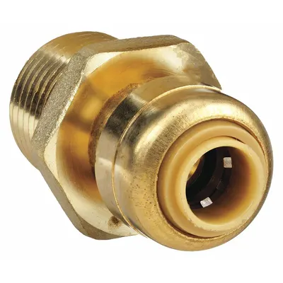 SHARKBITE Push-Fit Adapter Fitting: 1/4 in OD x 1/2 in Pipe Size, Push-to-Connect x MNPT - Standard Brass Push-to-Connect Tube Fittings