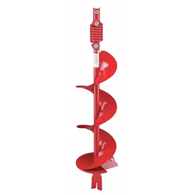 ECHO Earth Auger: 34 in Overall Lg, 8 in Overall Dia, Steel, Powder Coated - Earth Auger Bits