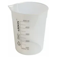 Tall Form Plastic Beaker Without Handles, Polypropylene, Translucent, 10,000 mL, Printed Graduations