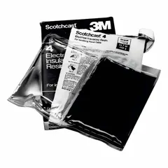 The 3M 61351 is a molded resin pouch containing 22.1 oz of multi-purpose, moisture-sealing epoxy resin. Rated for a maximum voltage of 8 kV, the resin is stable at elevated temperatures and resistant to oil and tough conditions. It is used for insulating and moisture-sealing electrical splices and terminations in low-voltage applications.