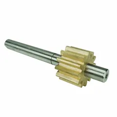 Gear and shaft assembly for use with Dayton equipment model 4KHG5. Transmits rotary motion and torque in industrial machinery, conveyors, and material handling systems.