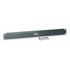 HUBBELL PREMISE WIRING Blank Panel: 1 Rack Units, 19 in Overall Wd, 1 3/4 in Overall Ht, Black (MPN MCCBP175). Key specifications — Brand: HUBBELL PREMISE WIRING; Product Type: Filler Panel; Color: Black; Material: Aluminum.