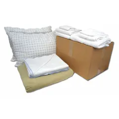 Pre-washed fleece fitted sheet in beige for king-compatible mattresses. Designed for institutional or hospitality use, this sheet offers easy-care properties. Color: Beige. Type: Pre Washed, Beige/White, Fleece.
