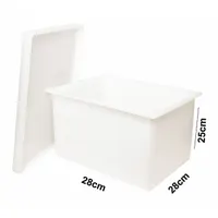 APPROVED VENDOR Tank with Lid: Rectangular, HDPE, 19 L, 11 in Overall Lg, 11 in Overall Wd (MPN H34080-0000)