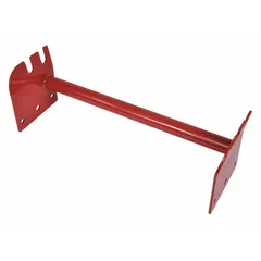 This lock plate assembly is a steel replacement part for hand trucks, finished in red. It is designed to secure the frame or handle in a locked position during transport or storage. Compatible with part number 4ZJ30.