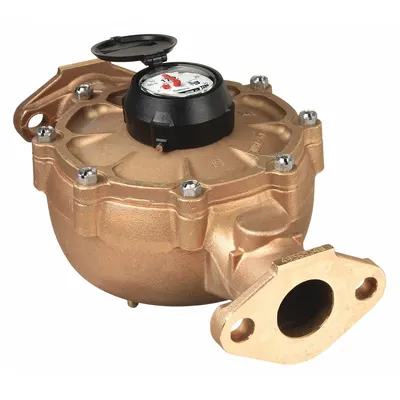 BADGER Mechanical Flowmeter: Mechanical Flowmeter, Water, Bronze, 2 in Flange - Nutating Disc Flowmeters for Water
