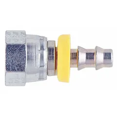 Steel barbed hydraulic hose fitting with NPSM female thread x hose barb male end. Designed for -4 dash size hose (1/4 in I.D.). Used to connect hose to NPSM threaded ports in hydraulic systems for fluid power applications.