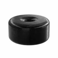 This OILITE sleeve bearing is made from Vespel SP-21, a plastic material suited for heavy-load and temperature-resistant applications. It has a 1/8 in bore, 1/2 in OD, and 1/4 in overall length. The black bearing is commonly used in industrial equipment such as pumps, conveyors, and material handling systems where resistance to wear and deformation under continuous stress and elevated temperatures is required.