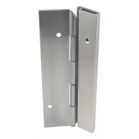 This half surface-mount piano hinge is made of stainless steel, with an 8 ft leaf height and 1 3/4 in leaf width. It is screw-on type, designed for continuous support on doors, panels, or enclosures in industrial, commercial, and marine applications