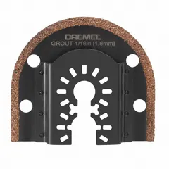 Carbide grit blade for scraping paint, varnish, adhesive, and coatings from flat surfaces on wood, metal, or masonry. Rectangular shape with 2 5/16 in length. Single piece Starlock mount for oscillating multi-tools.