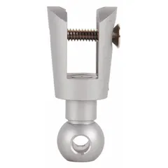 Floor or wall-mounted magnetic door holder constructed of aluminum with a gray finish. Designed to hold doors open magnetically in commercial and industrial settings.
