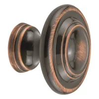 PRIME-LINE Closet Door Pull Knob: Brown, Zinc, Classic Bronze, 1 3/8 in Projection (MPN N 7385)