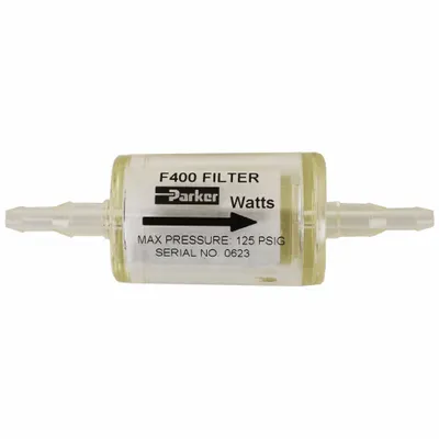 PARKER In-line Filter: Polyurethane, 1/4 in Barb, 0.6 micron, 99.99% Efficiency - Disposable Compressed Air Filters