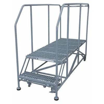 COTTERMAN Mobile Work Platform: 1.7 ft Platform Ht - Max, 24 in x 60 in, Steel - Manual-Lock Rolling Single-Access Platforms