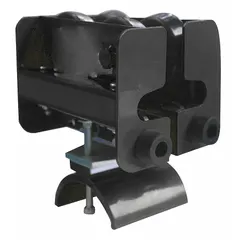 This galvanized steel trolley is designed for use in festoon systems on I-beam tracks. It supports flat cable and features steel wheels for smooth travel. Compatible with I-beam flanges from 1.5 to 1.5 inches, with an overall length of 7.09 inches.