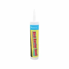 This gray adhesive is formulated for securing bird spike bases and other deterrent components to building surfaces. The 10.2 oz container provides a narrow bead for precise application on ledges, roof edges, and signs. Suitable for bonding metals and plastics to common substrates such as concrete, wood, and masonry.