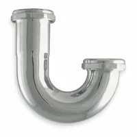 APPROVED VENDOR Bend: Brass, Chrome-Plated, Silver, 1 1/4 in Nominal Pipe Size, 4 1/4 in Overall Lg