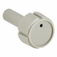 Replacement knob for HVACR equipment thermostats. Used for temperature adjustment in heating, ventilation, air conditioning, and refrigeration systems. Direct replacement part for compatible thermostat assemblies.
